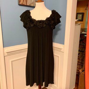 Black Short Sleeve Shift Dress